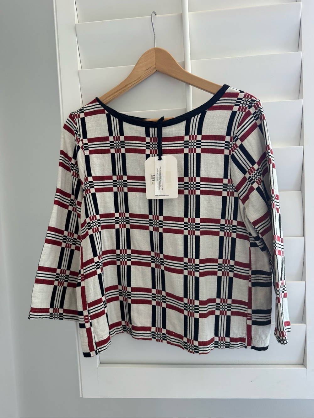Ace & Jig Plaid Top in Black, White & Red